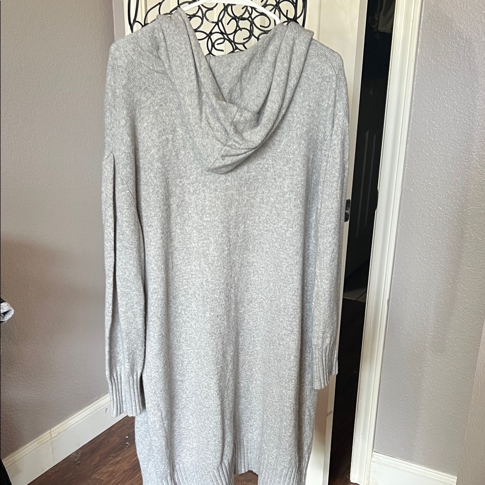 POPSUGAR Heather Gray Open-Front Hooded Cardigan - Picture 4 of 4